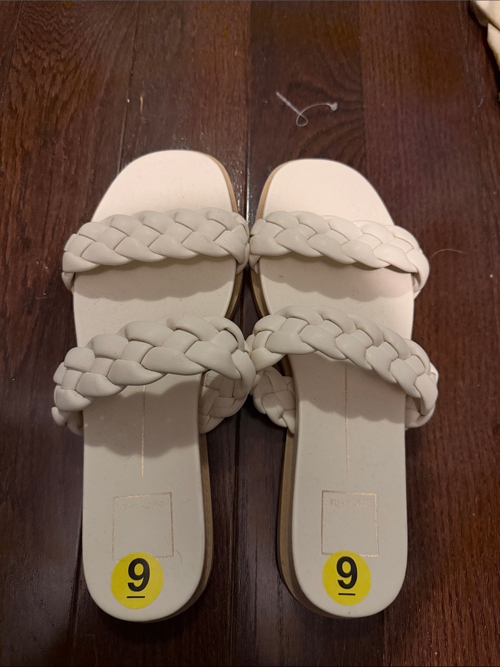 Dolce Vita Cream Braided Double-Strap Slide Sandals